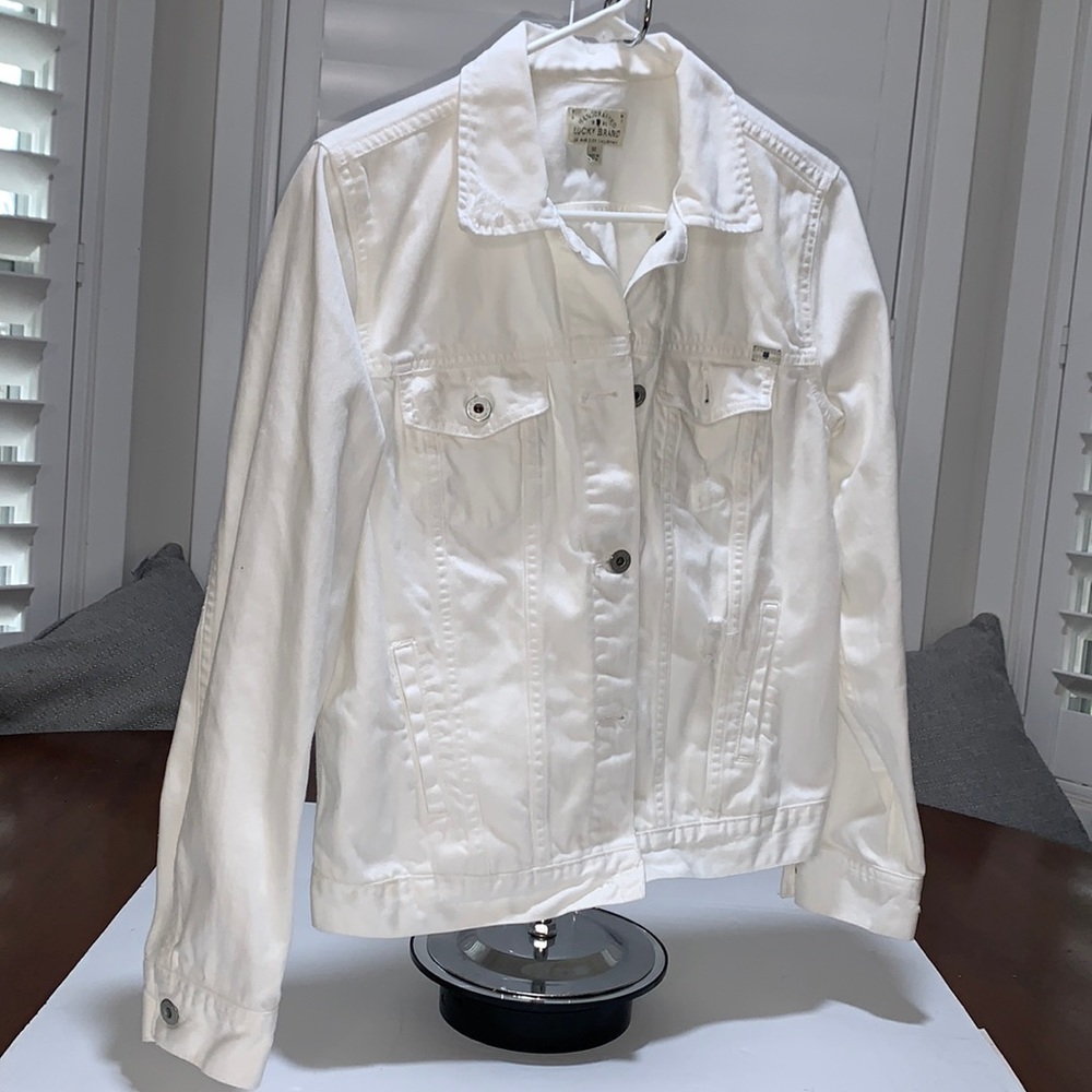 EUC Lucky Brand White Jean Jacket